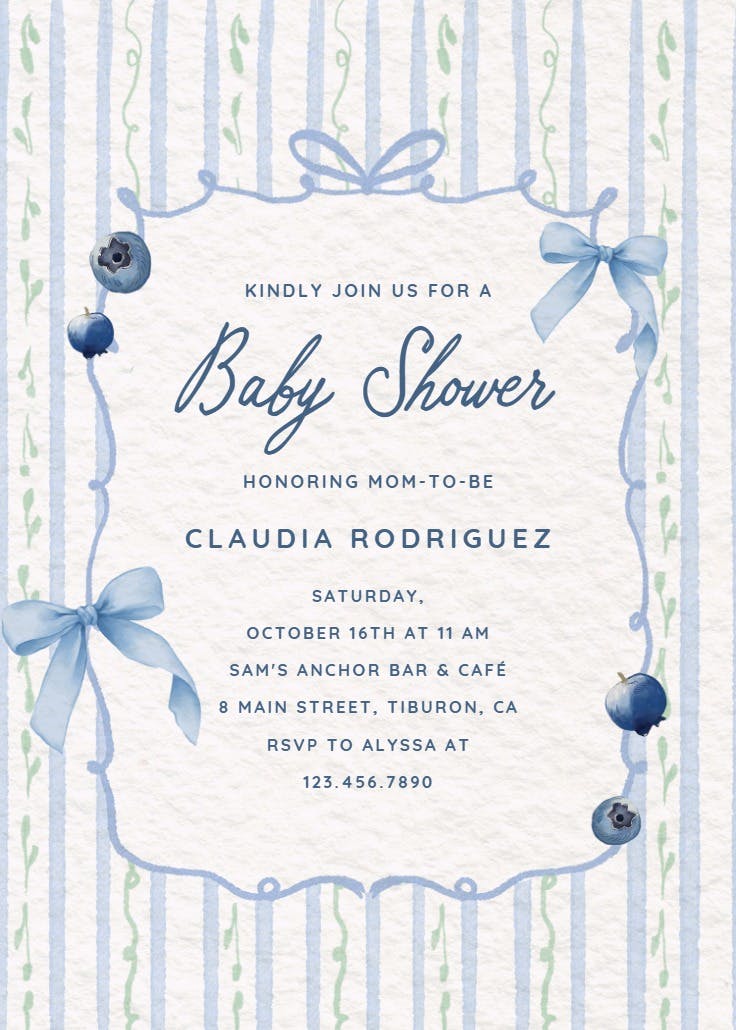 Berry sweetest -  invitación para baby shower