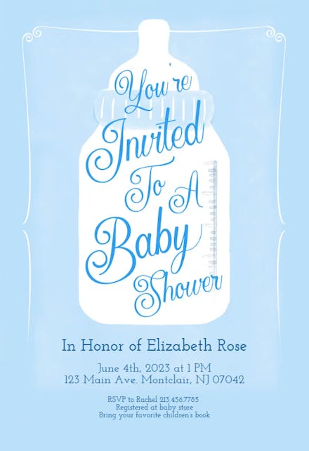 Big bottle - Baby Shower Invitation