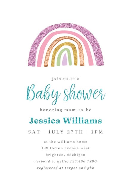 Rainbow Riot - Baby shower invitation Template | Greetings Island