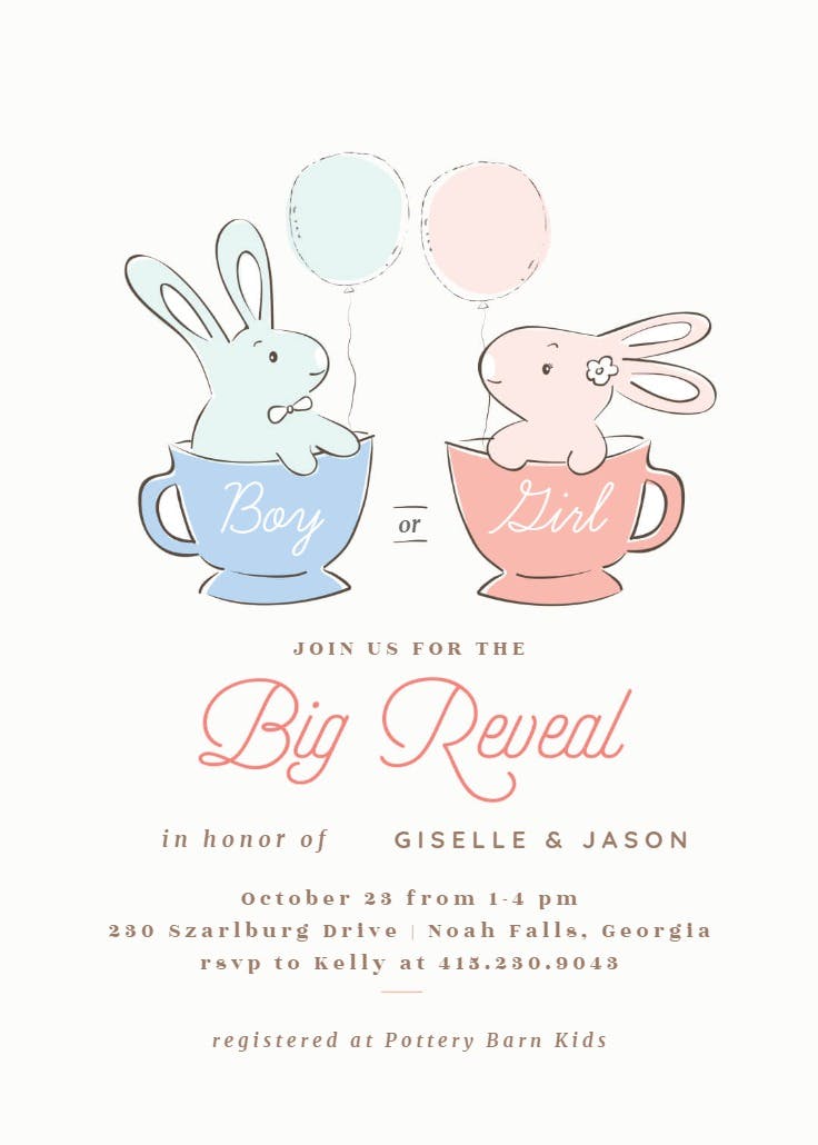 Big reveal - gender reveal invitation