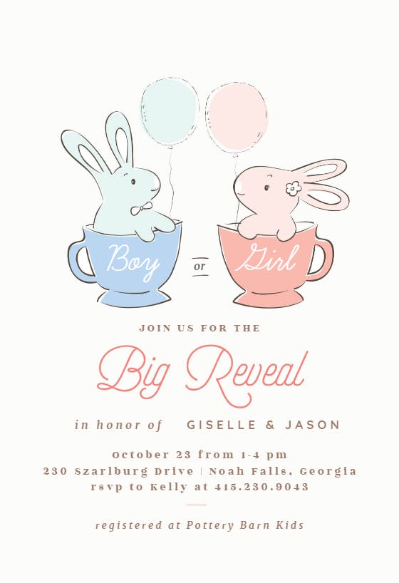 Big reveal - baby shower invitation