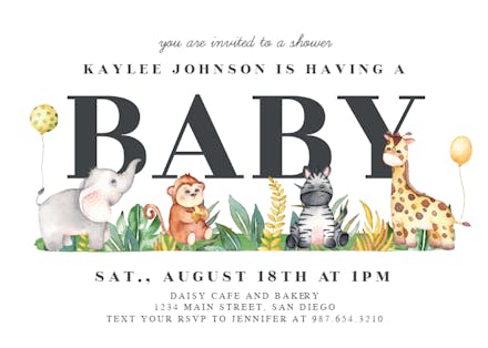 Big safari - baby shower invitation