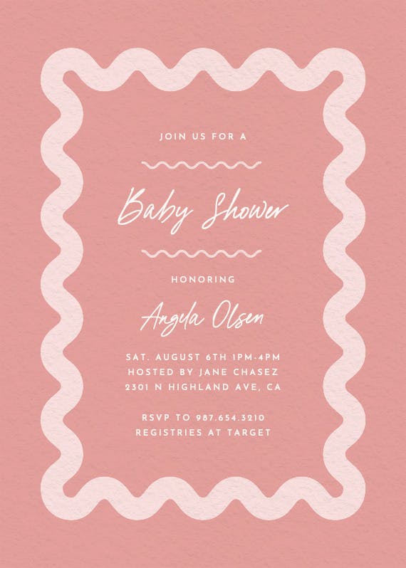 Billowing border - baby shower invitation