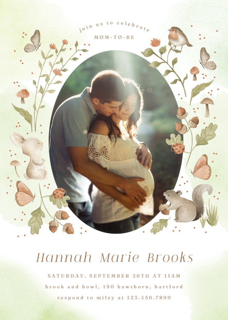 Blooming - baby shower invitation