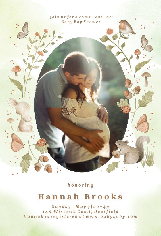 Blooming - baby shower invitation