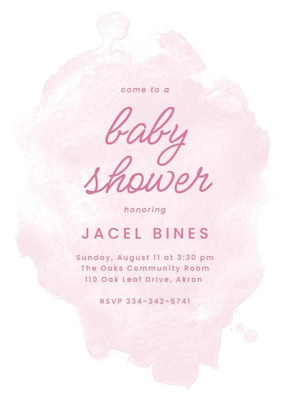 Blue brushwork -  invitación para baby shower