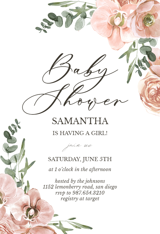 Ellipse golden rings - Baby Shower Invitation Template | Greetings Island