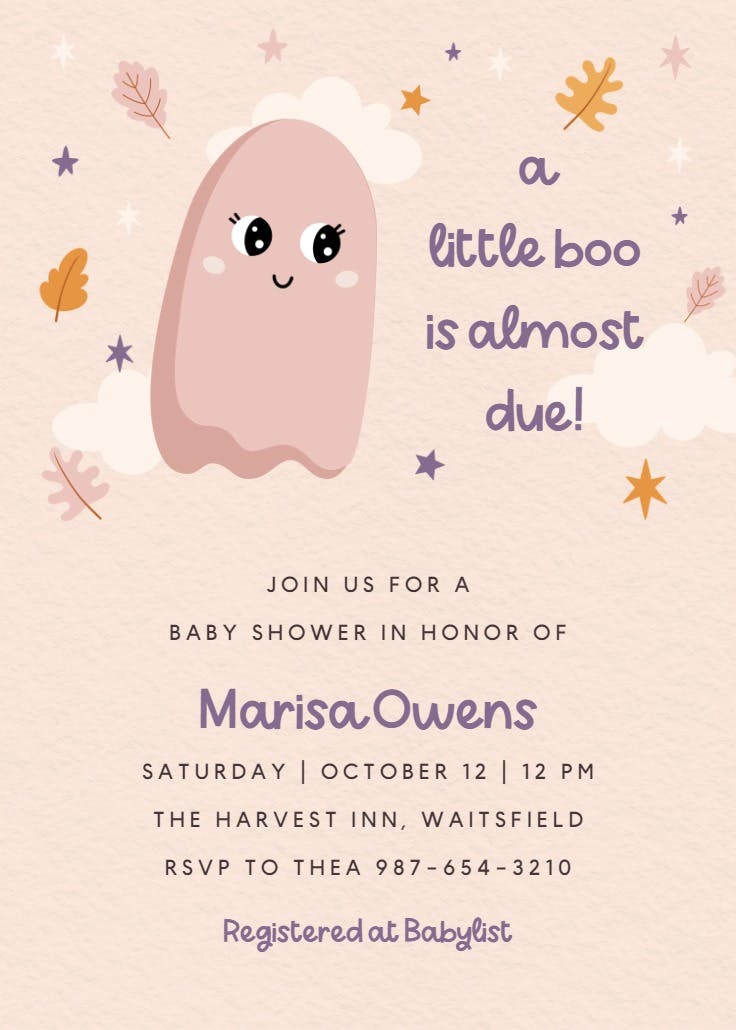 Boo-tiful baby - invitación para baby shower