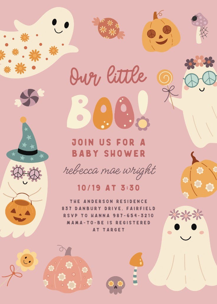 Boogie boo -  invitación para baby shower