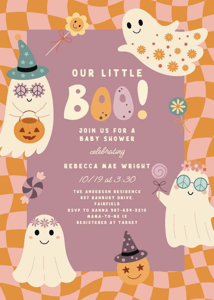 Boogie vibes - baby shower invitation