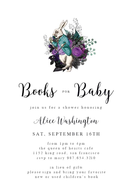 Books For Baby - Baby Shower Invitation