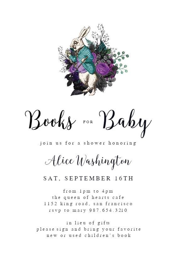 Books for baby - baby shower invitation