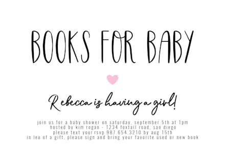 Books For Baby - Baby Shower Invitation
