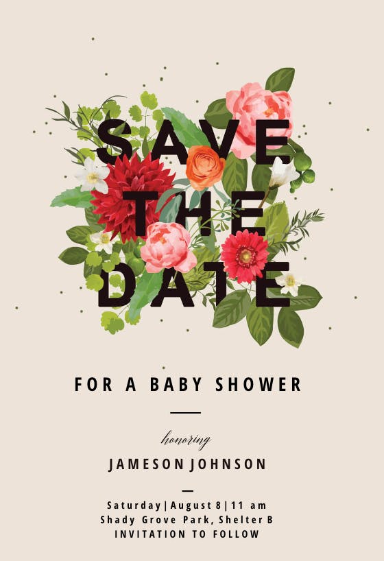 Bouquet of flowers - party invitation