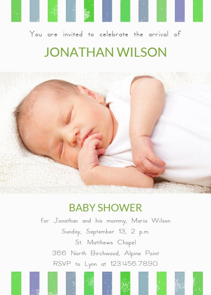 Brand new boy - baby shower invitation