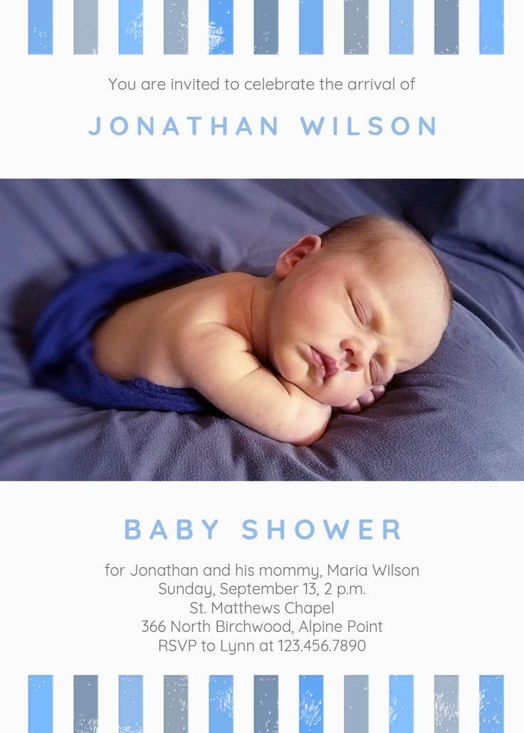 Brand new boy - baby shower invitation