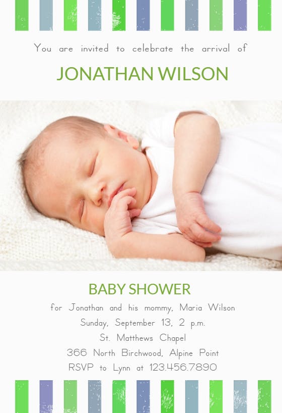 Brand new boy - baby shower invitation