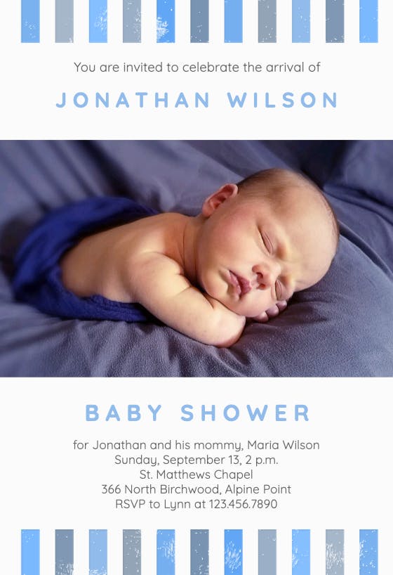 Brand new boy -  invitación para baby shower