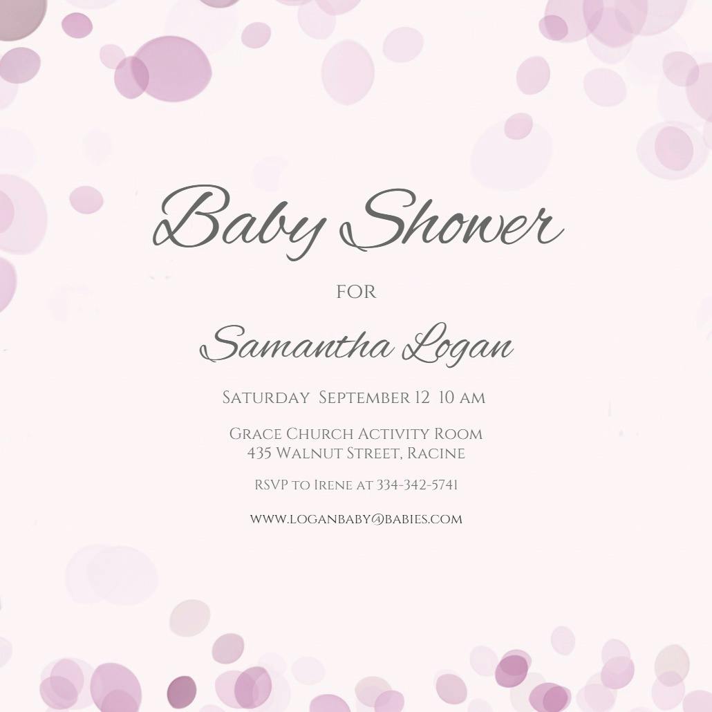 Bubbles borders - baby shower invitation