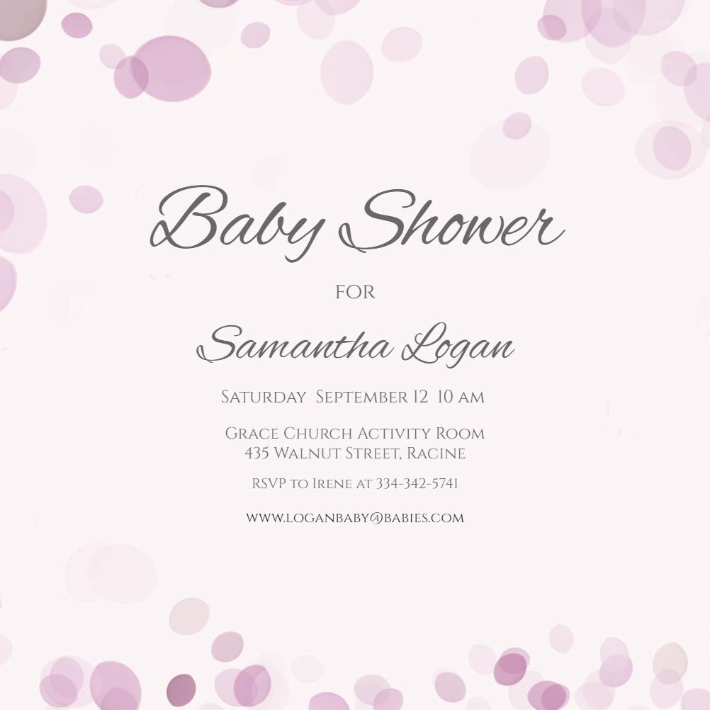 Bubbles borders -  invitación para baby shower