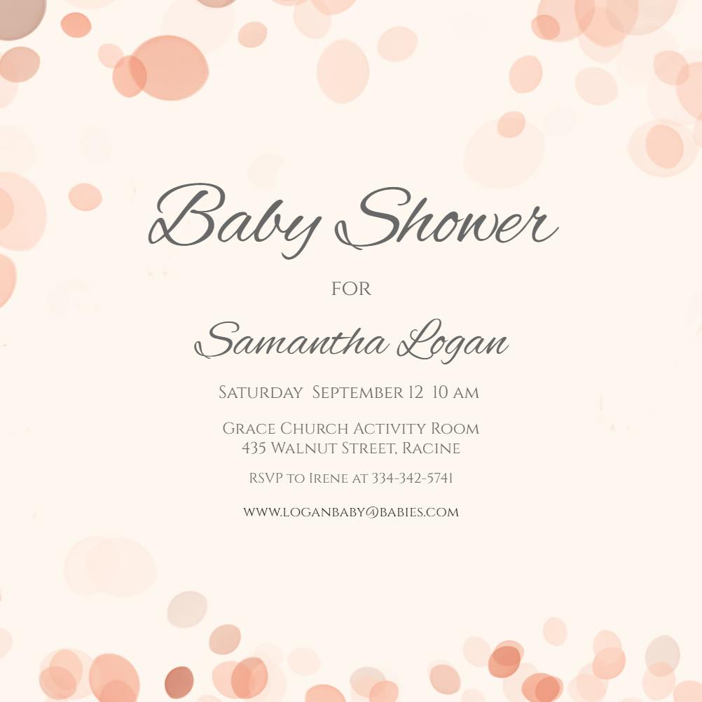 Bubbles borders -  invitación para baby shower