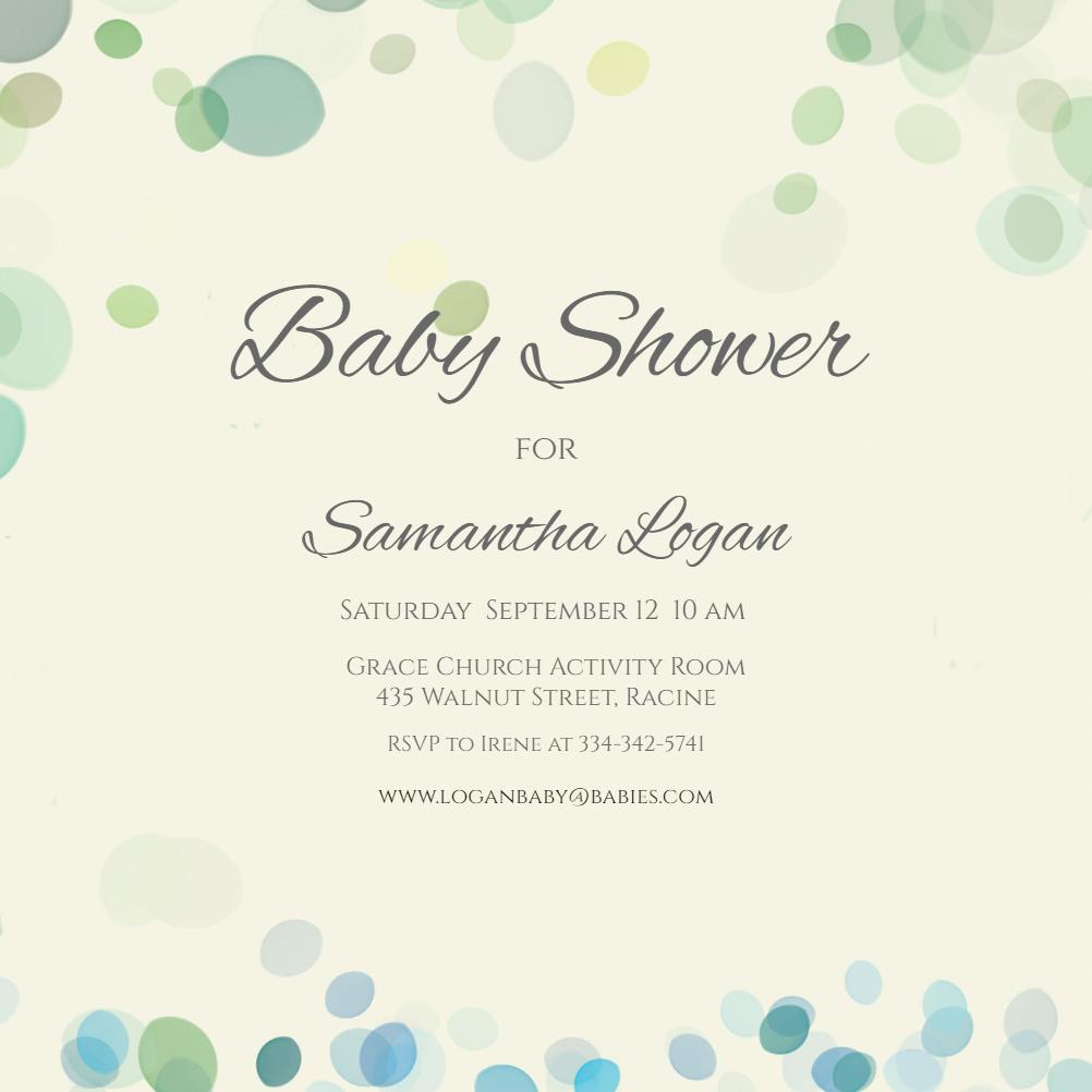 Bubbles borders - baby shower invitation