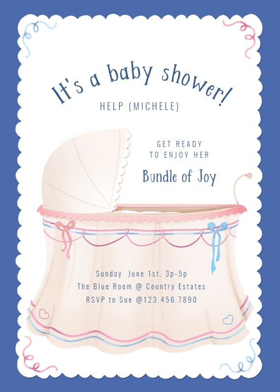 Bundle of joy -  invitación para baby shower de bebé niño