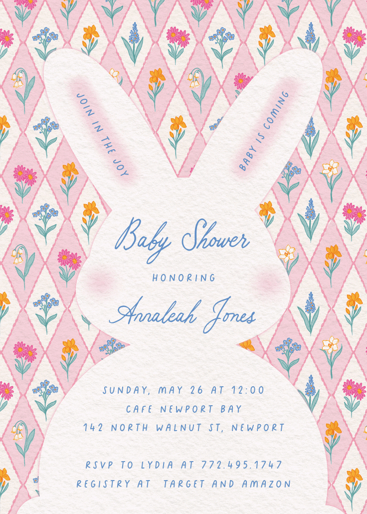 Bunny silhouette - printable party invitation