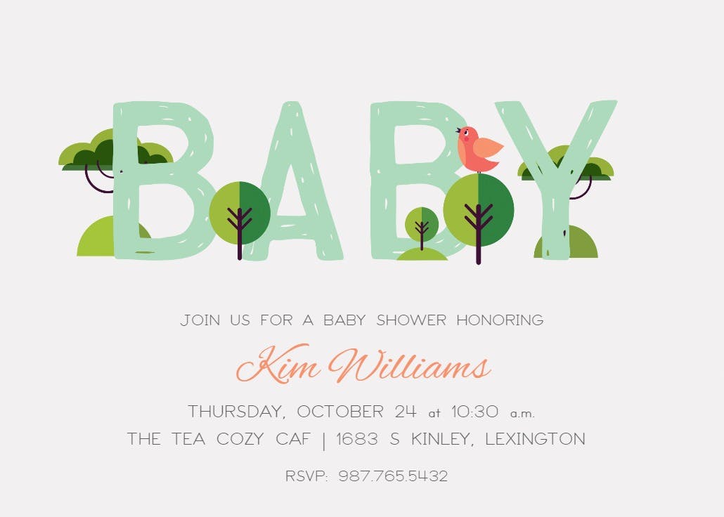 Calm nature - baby shower invitation