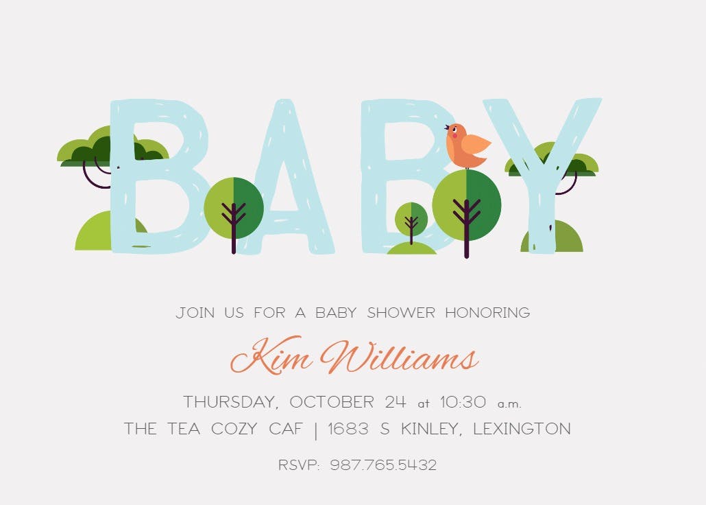 Calm nature - baby shower invitation