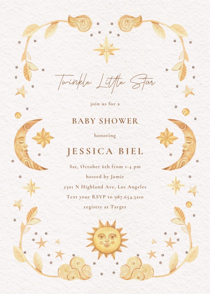 Celestial trip - baby shower invitation