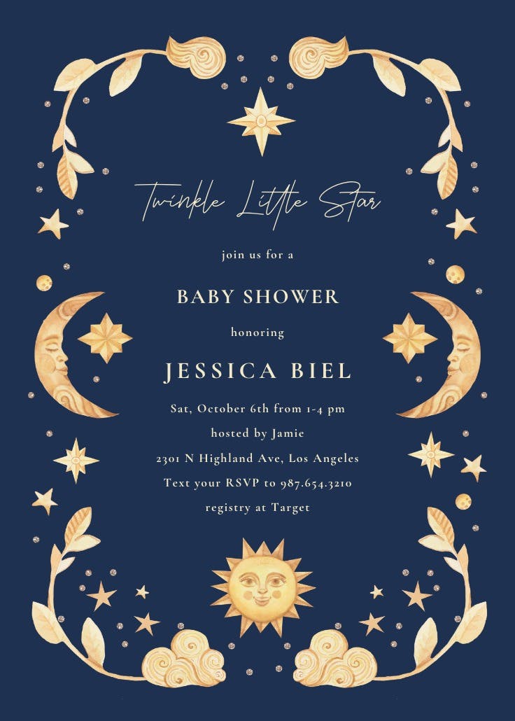 Celestial trip - baby shower invitation