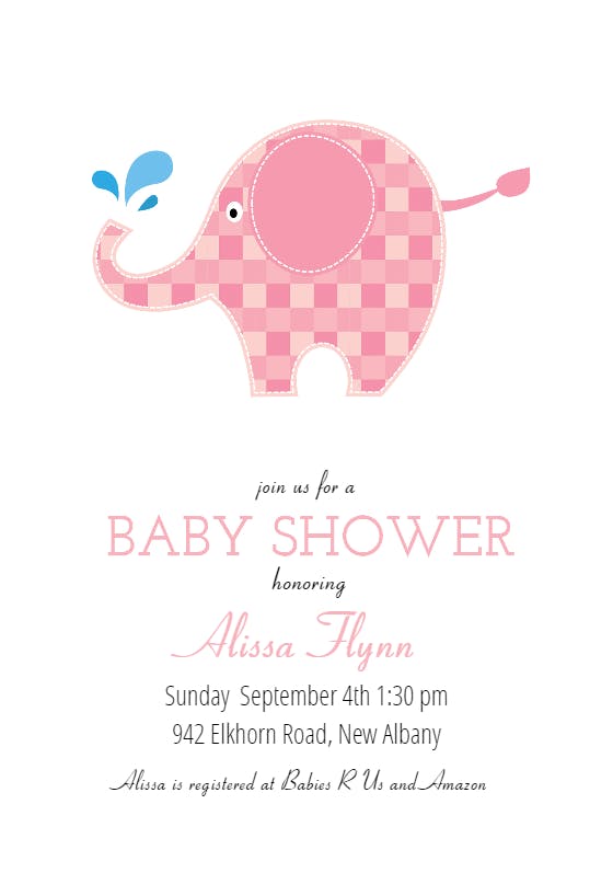 Check mate -  invitación para baby shower de bebé niña gratis