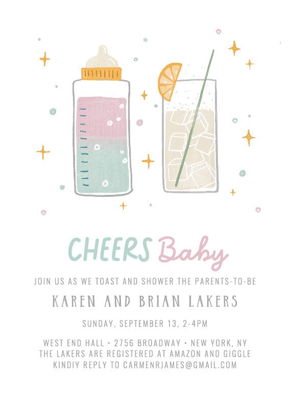 Cheers - baby shower invitation