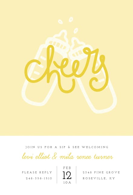 Cheers baby - sip & see invitation