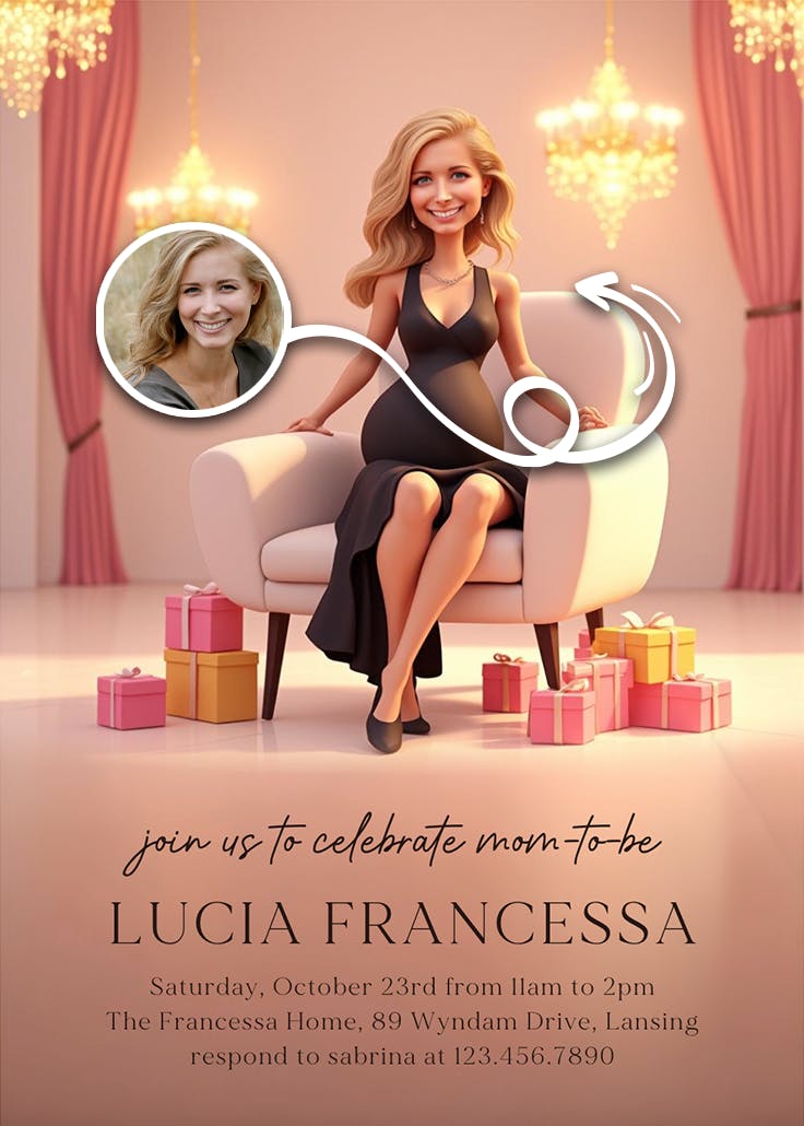 Chic arrival - baby shower invitation