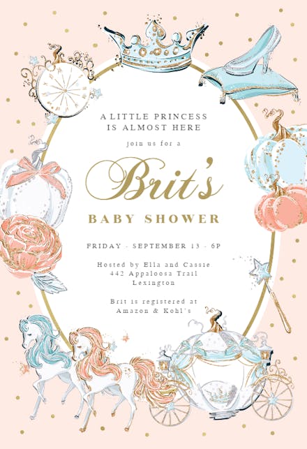 princess baby shower invitation templates (free)  greetings
