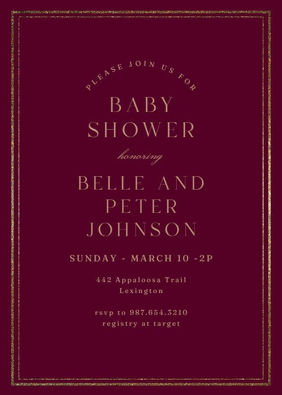 Classy baby shower -  invitación para baby shower