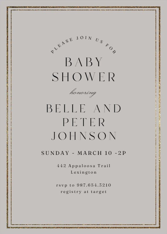 Classy baby shower -  invitación para baby shower