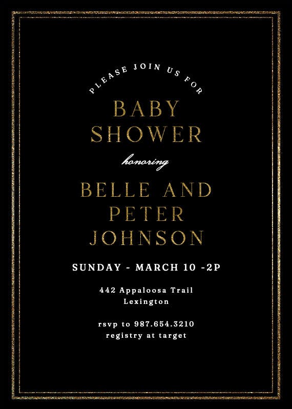 Classy baby shower - baby shower invitation