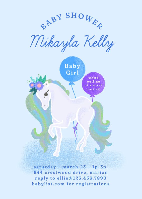 Colorful courier - baby shower invitation