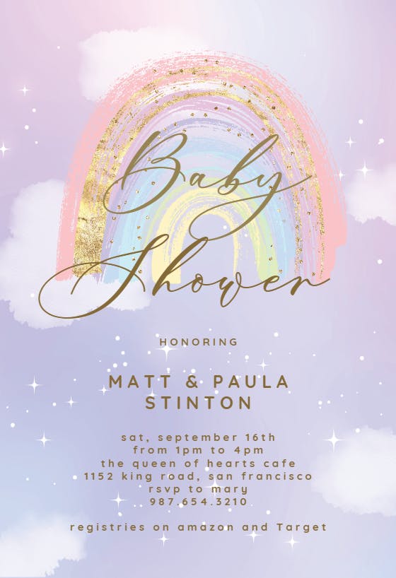 Colorful Sky - Baby Shower Invitation Template | Greetings Island