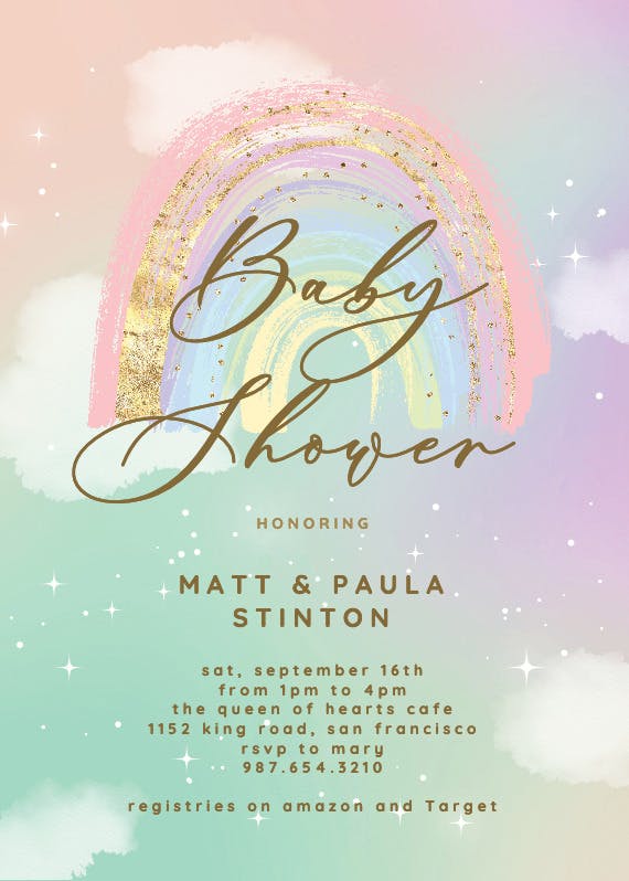 Colorful sky -  invitación para baby shower