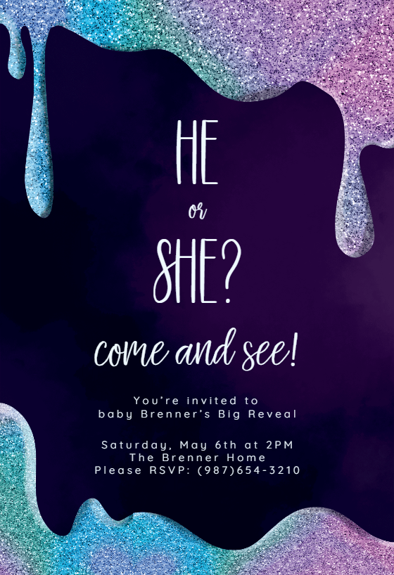 Come And See Gender Reveal Invitation Template Free Greetings Island 7979