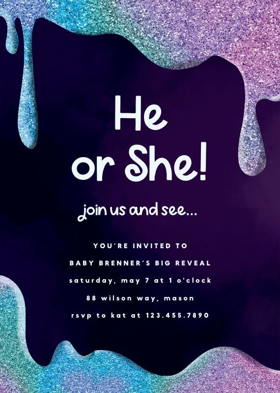 Come and see - gender reveal invitation