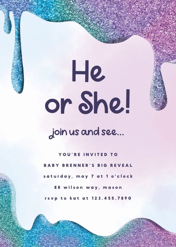 Come and see - gender reveal invitation