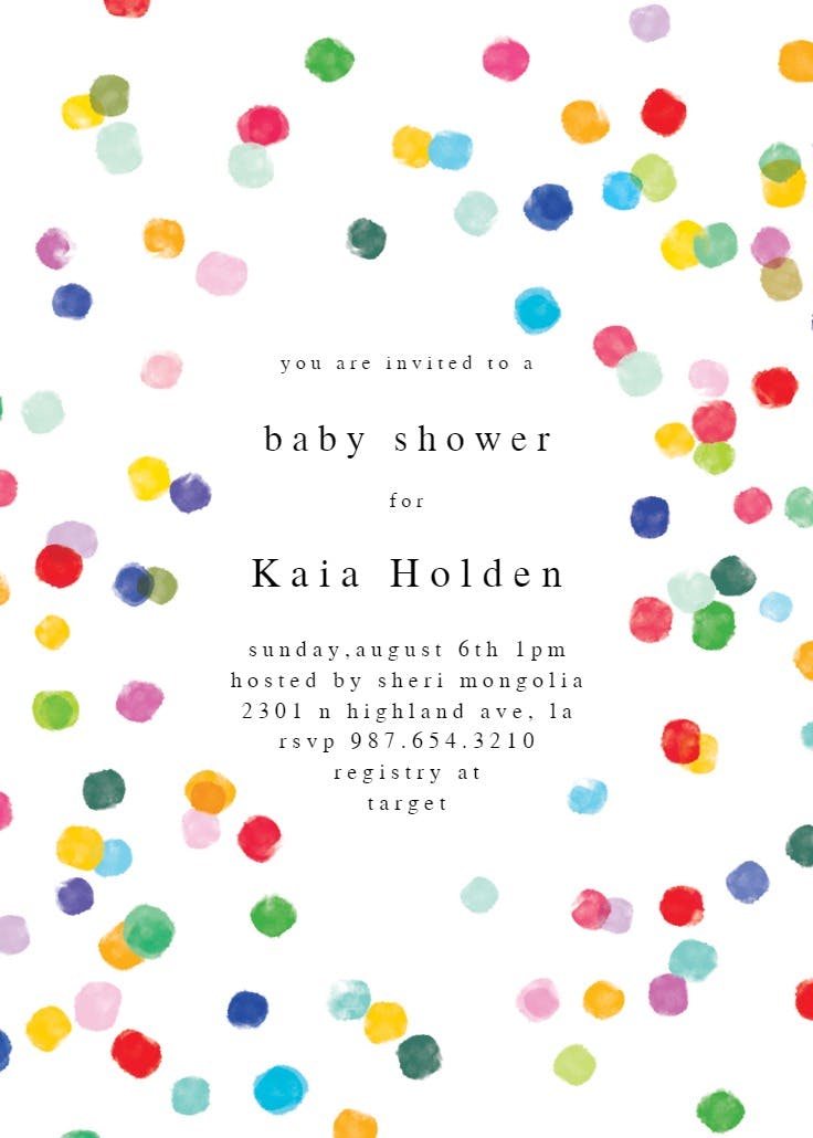 Confetti party - baby sprinkle invitation