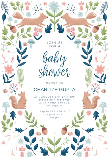 Sweet Squirrels - Party Invitation