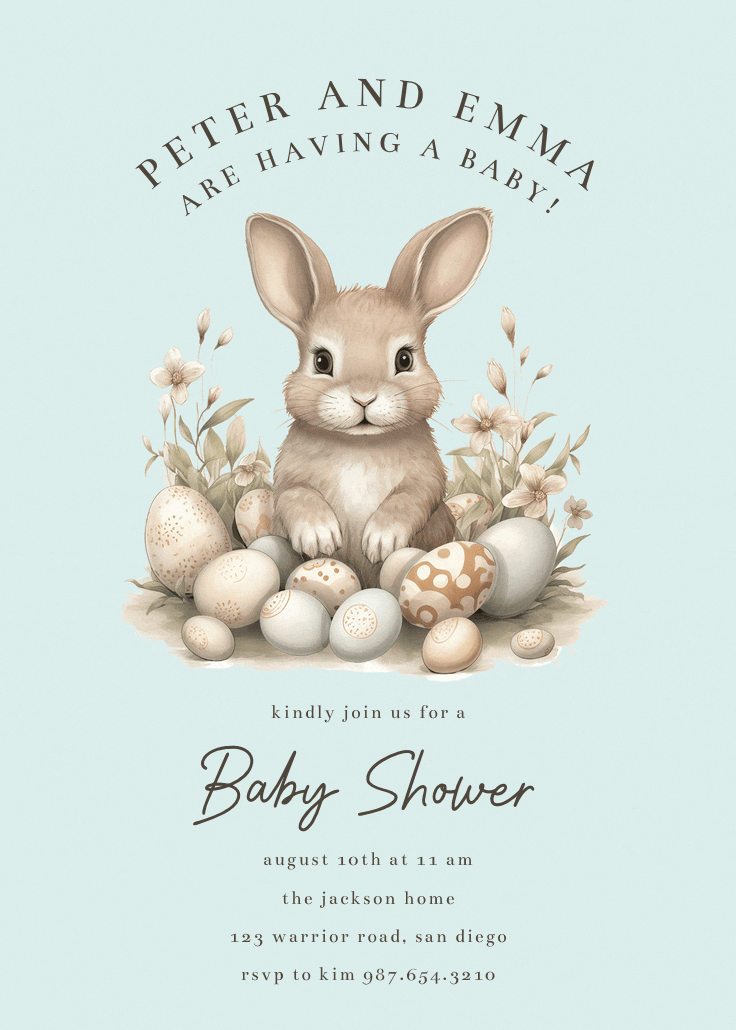 Cute bunny - printable party invitation