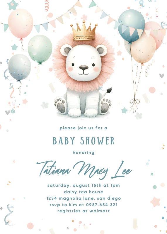 Cute critter -  invitación para baby shower